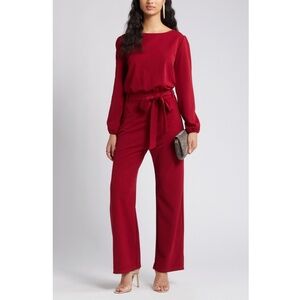 NIKKI LUND: Joy Long Sleeve Tie Waist Jumpsuit (NWT)